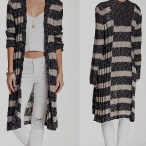 Free People Spirit Stripe Almond Combo Open Cardigan.